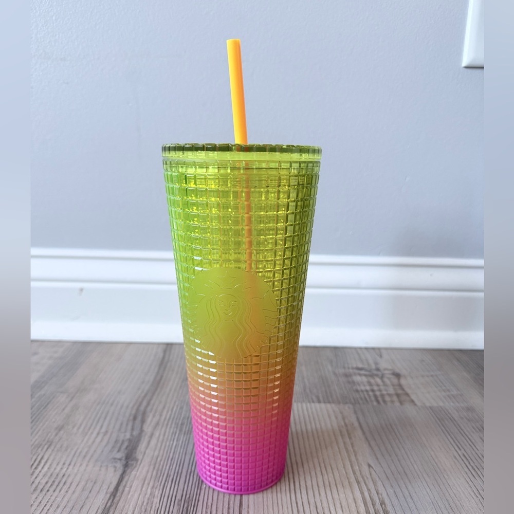 Starbucks venti matte pink and yellow tumbler - Picture 1 of 3